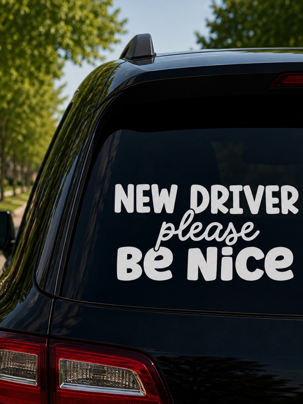 ‘New Driver Please Be Nice’ Vinyl Decal- 8 inches